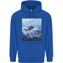 A Deep Sea Scuba Diver Diving Mens 80% Cotton Hoodie Royal Blue