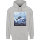 A Deep Sea Scuba Diver Diving Mens 80% Cotton Hoodie Sports Grey