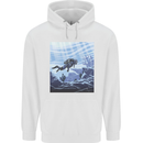 A Deep Sea Scuba Diver Diving Mens 80% Cotton Hoodie White