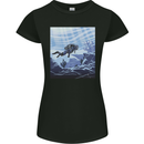 A Deep Sea Scuba Diver Diving Womens Petite Cut T-Shirt Black