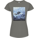A Deep Sea Scuba Diver Diving Womens Petite Cut T-Shirt Charcoal