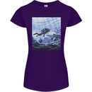 A Deep Sea Scuba Diver Diving Womens Petite Cut T-Shirt Purple