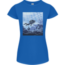 A Deep Sea Scuba Diver Diving Womens Petite Cut T-Shirt Royal Blue