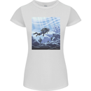A Deep Sea Scuba Diver Diving Womens Petite Cut T-Shirt White