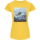 A Deep Sea Scuba Diver Diving Womens Petite Cut T-Shirt Yellow