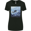 A Deep Sea Scuba Diver Diving Womens Wider Cut T-Shirt Black