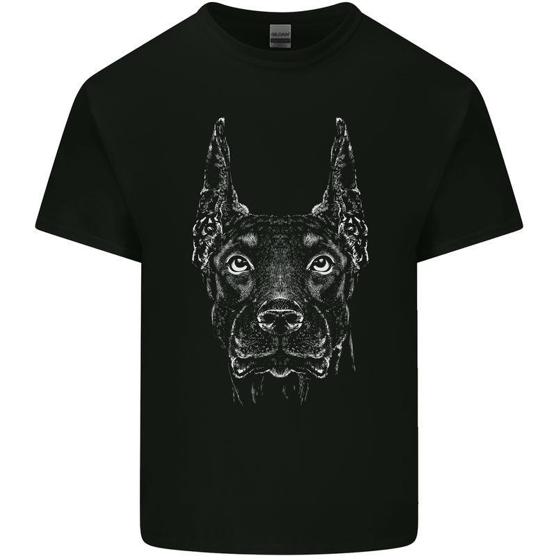 A Doberman Dog Mens Cotton T-Shirt Tee Top Black