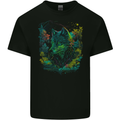 A Fantasy Wolf in the Forest Mens Cotton T-Shirt Tee Top BLACK