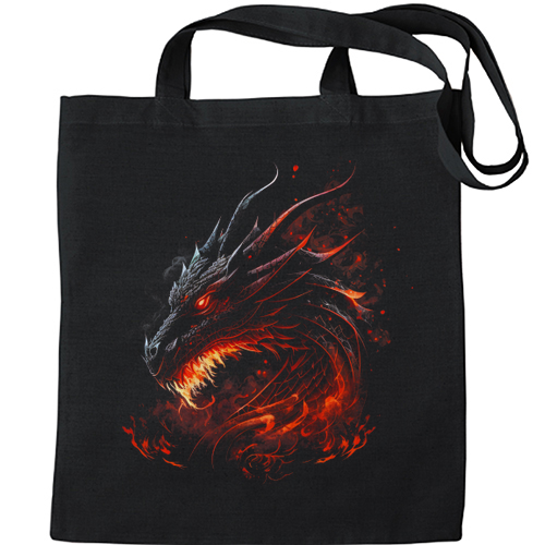 A Fierce Dragon Fantasy Art Mens Womens Kids Unisex Black Tote Bag