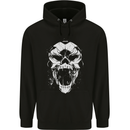 A Football Skull Footy Soccer Mens 80% Cotton Hoodie Black