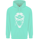 A Football Skull Footy Soccer Mens 80% Cotton Hoodie Peppermint
