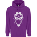 A Football Skull Footy Soccer Mens 80% Cotton Hoodie Purple