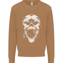 A Football Skull Footy Soccer Mens Sweatshirt Jumper Caramel Latte