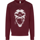 A Football Skull Footy Soccer Mens Sweatshirt Jumper Maroon