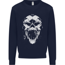 A Football Skull Footy Soccer Mens Sweatshirt Jumper Navy Blue