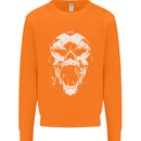 A Football Skull Footy Soccer Mens Sweatshirt Jumper Orange