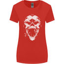 A Football Skull Footy Soccer Womens Wider Cut T-Shirt Red