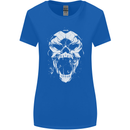 A Football Skull Footy Soccer Womens Wider Cut T-Shirt Royal Blue
