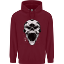A Football Skull Soccer Footy Childrens Kids Hoodie Maroon