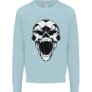A Football Skull Soccer Footy Kids Sweatshirt Jumper Light Blue