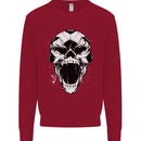 A Football Skull Soccer Footy Kids Sweatshirt Jumper Red