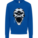 A Football Skull Soccer Footy Kids Sweatshirt Jumper Royal Blue