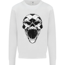 A Football Skull Soccer Footy Kids Sweatshirt Jumper White