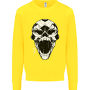 A Football Skull Soccer Footy Kids Sweatshirt Jumper Yellow