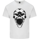 A Football Skull Soccer Footy Kids T-Shirt Childrens White