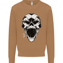 A Football Skull Soccer Footy Mens Sweatshirt Jumper Caramel Latte