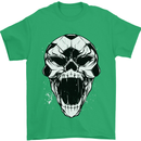 A Football Skull Soccer Footy Mens T-Shirt 100% Cotton Irish Green