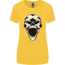 A Football Skull Soccer Footy Womens Wider Cut T-Shirt Yellow