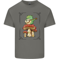 A Frog Playing the Guitar on a Toadstool Mens Cotton T-Shirt Tee Top Charcoal