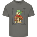 A Frog Playing the Guitar on a Toadstool Mens Cotton T-Shirt Tee Top Charcoal