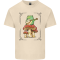 A Frog Playing the Guitar on a Toadstool Mens Cotton T-Shirt Tee Top Natural