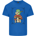 A Frog Playing the Guitar on a Toadstool Mens Cotton T-Shirt Tee Top Royal Blue