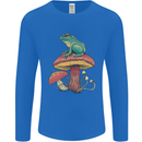 A Frog Sitting on a Mushroom Mens Long Sleeve T-Shirt Royal Blue