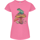 A Frog Sitting on a Mushroom Womens Petite Cut T-Shirt Azalea