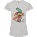 A Frog Sitting on a Mushroom Womens Petite Cut T-Shirt Sports Grey