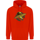 A Funny Alien Stuck in a UFO Flying Saucer Mens 80% Cotton Hoodie Bright Red