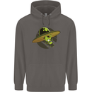 A Funny Alien Stuck in a UFO Flying Saucer Mens 80% Cotton Hoodie Charcoal