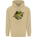A Funny Alien Stuck in a UFO Flying Saucer Mens 80% Cotton Hoodie Sand