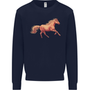A Galloping Horse Equestrian Mens Sweatshirt Jumper Navy Blue