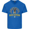 A German Shepherd Dog Mens V-Neck Cotton T-Shirt Royal Blue