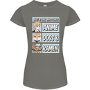 A Girl Who Loves Anime Dogs & Ramen Womens Petite Cut T-Shirt Charcoal