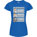 A Girl Who Loves Anime Dogs & Ramen Womens Petite Cut T-Shirt Royal Blue