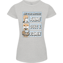 A Girl Who Loves Anime Dogs & Ramen Womens Petite Cut T-Shirt Sports Grey