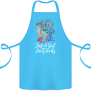 A Girl Who Loves Books Bookworm Reading Cotton Apron 100% Organic Turquoise