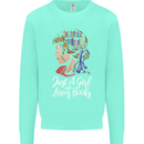 A Girl Who Loves Books Bookworm Reading Kids Sweatshirt Jumper Peppermint