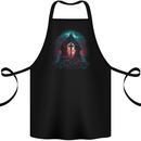A Gothic Cross at a Tombstone Gothic Fantasy Cotton Apron 100% Organic Black